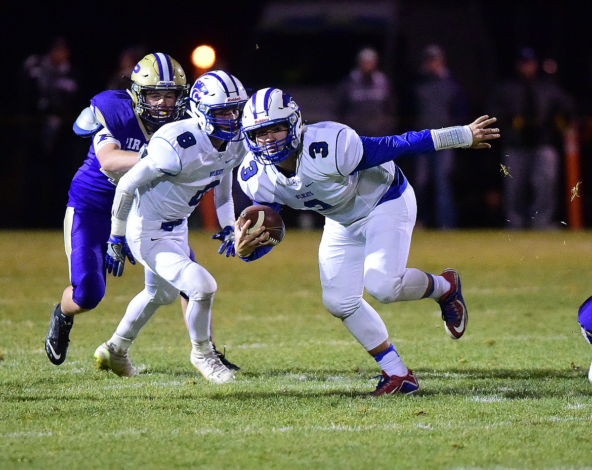 Dakota Bridwell (3) scrambles against Polson last week.