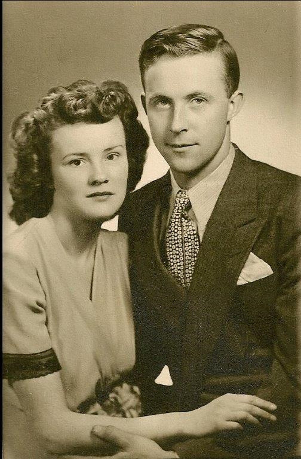 &#151;Photo by Ross Hall
Vern and Marjorie McCalmant photographed three months after their wedding in 1946 at the Ross Hall Photography Studio in Sandpoint.