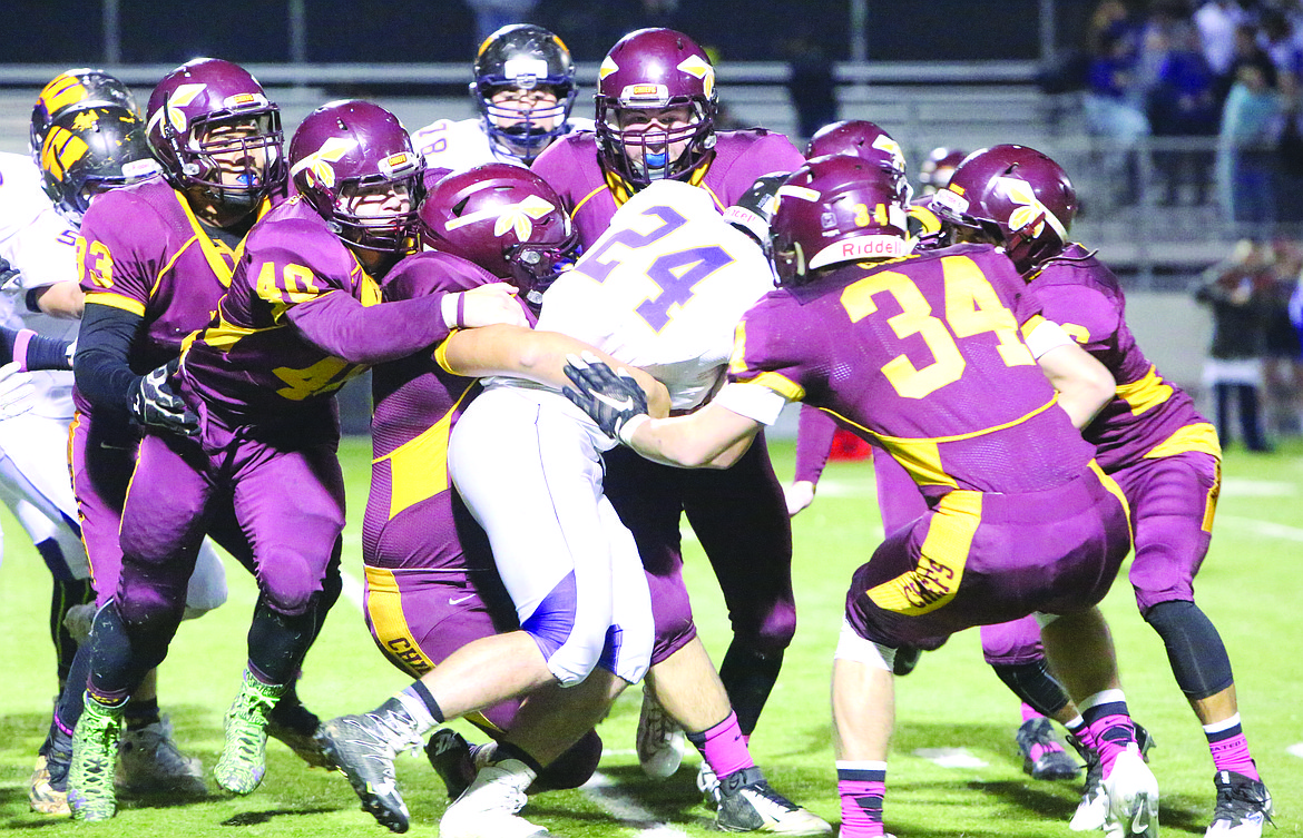 Connor Vanderweyst/Columbia Basin Herald
Action from Moses Lake against Wenatchee Friday at Lions Field. Moses Lake won 38-0.