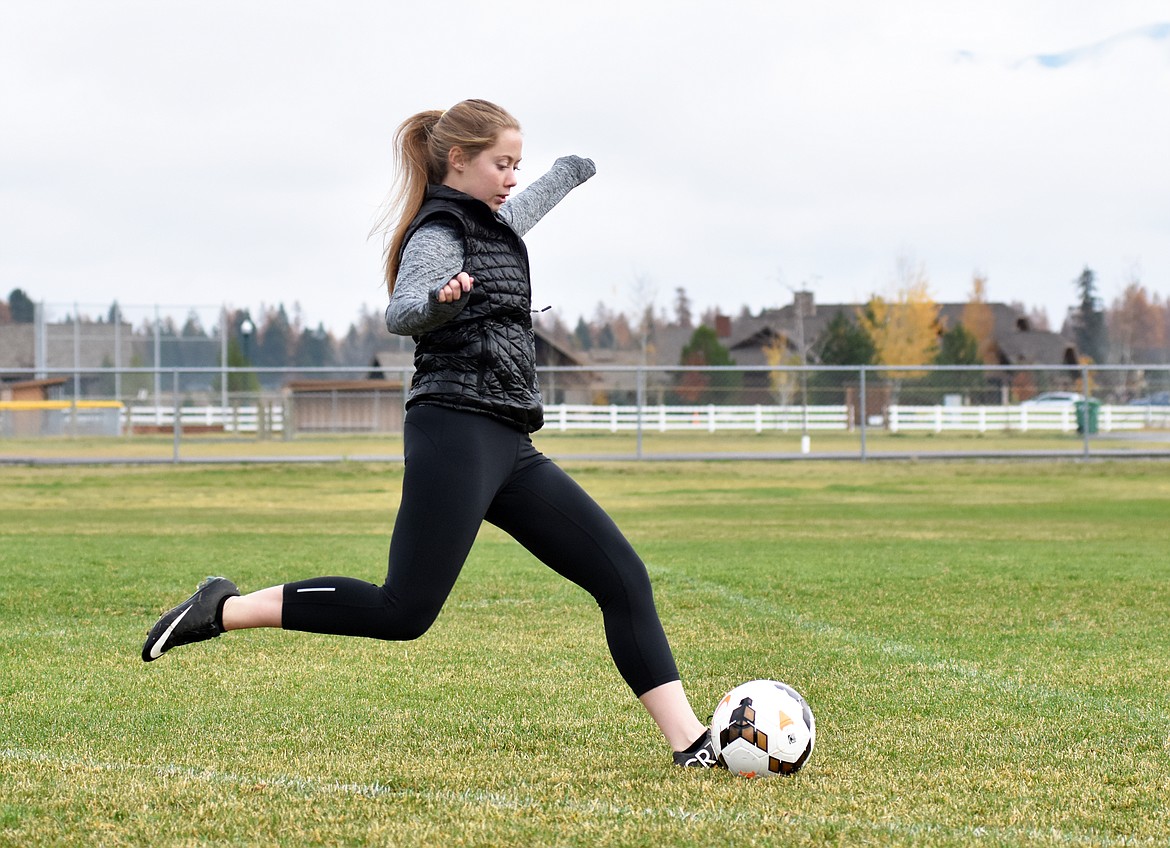 Lady Bulldog senior Haley Nicholson holds the Montana High School Association girls record for most goals scored in a career. Nicholson scored 99 goals in her career with Whitefish.