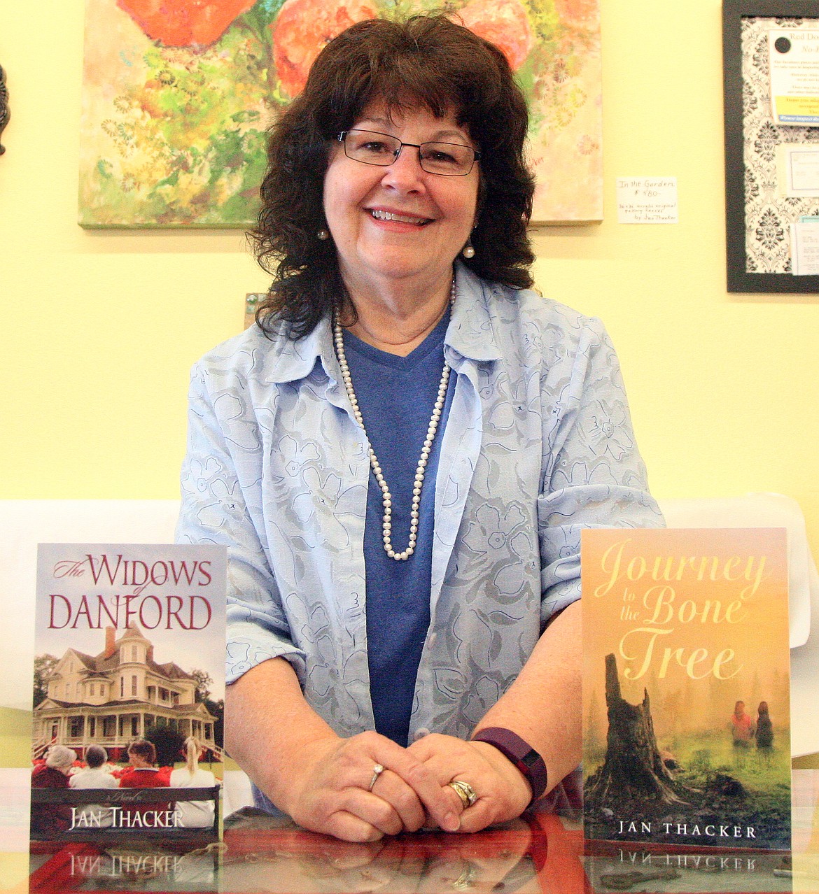 Rodney Harwood/Columbia Basin Herald
Moses Lake author Jan Thacker has her second book out entitled Journey to the Bone Tree. It is available at Red Door Cafe and Amazon.com.