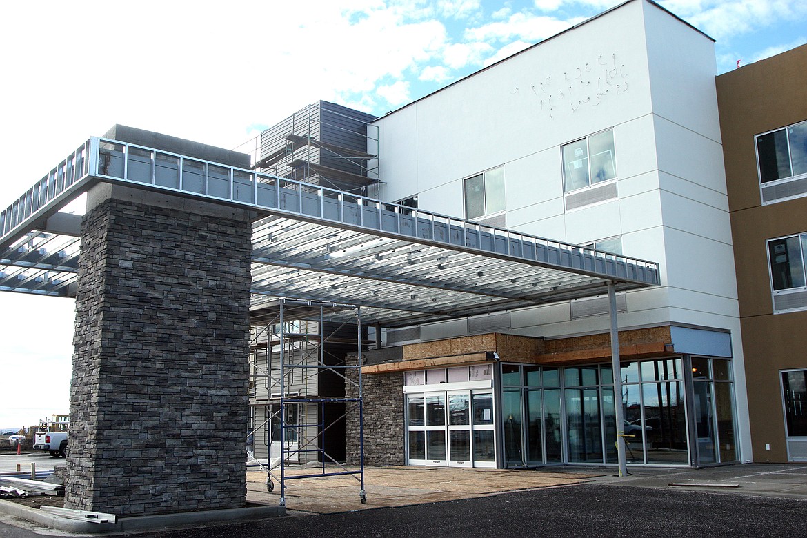 Rodney Harwood/Columbia Basin HeraldThe entranceway at the new Fairfield Inn &amp; Suites by Marriott is nearing completion. The 84-room hotel is located on Maiers Road.