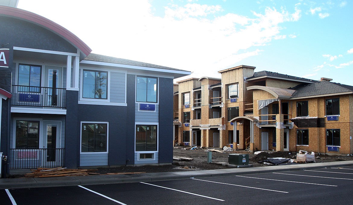 Rodney Harwood/Columbia Basin HeraldThe 228-unit Solara Apartment complex in the 1300 block of Nelson is making progress. The completion date is expected to be in January.