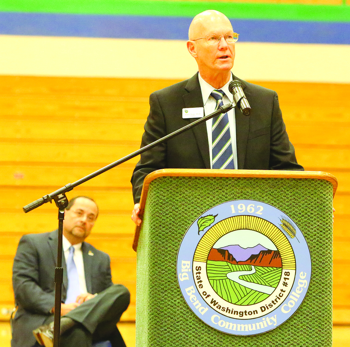 Connor Vanderweyst/Columbia Basin Herald
Big Bend Community College received its second President's Cup in four years Monday at DeVries Activity Center.