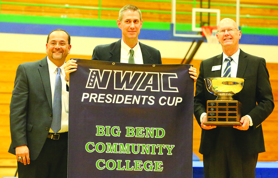 Connor Vanderweyst/Columbia Basin Herald
Big Bend Community College received its second President's Cup in four years Monday at DeVries Activity Center.