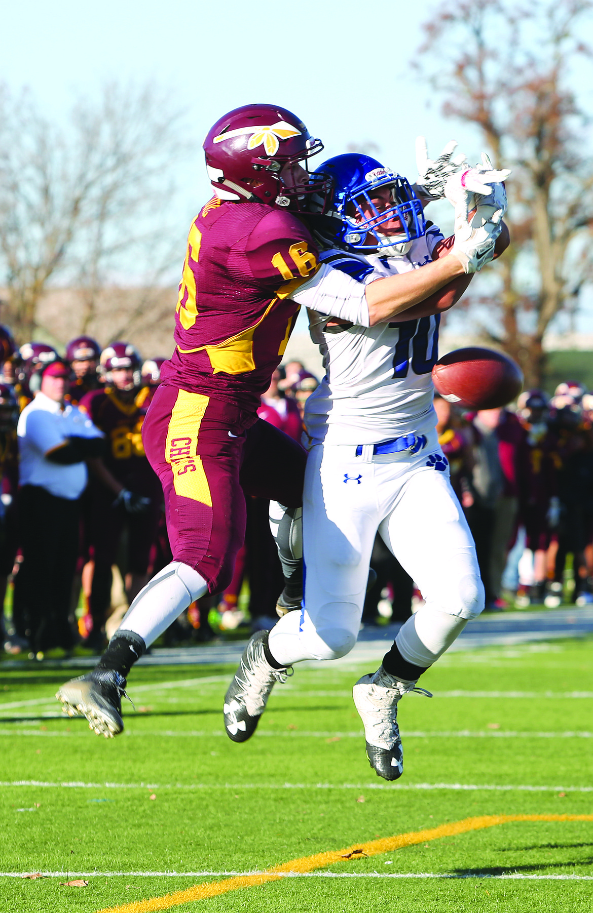 Connor Vanderweyst/Columbia Basin Herald
A pass intended for Moses Lake wide receiver Cameron Duke is broken up.