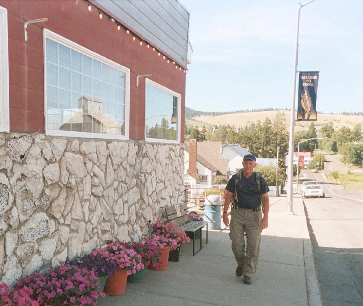 Courtesy Photo - Author and railroad walker William Engles arrives at Tekoa.