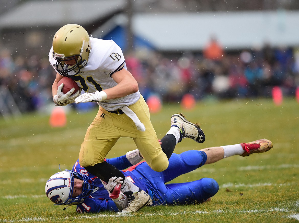 Bryce Fagerland tackles Dillon&#146;s Patrick Griffin.