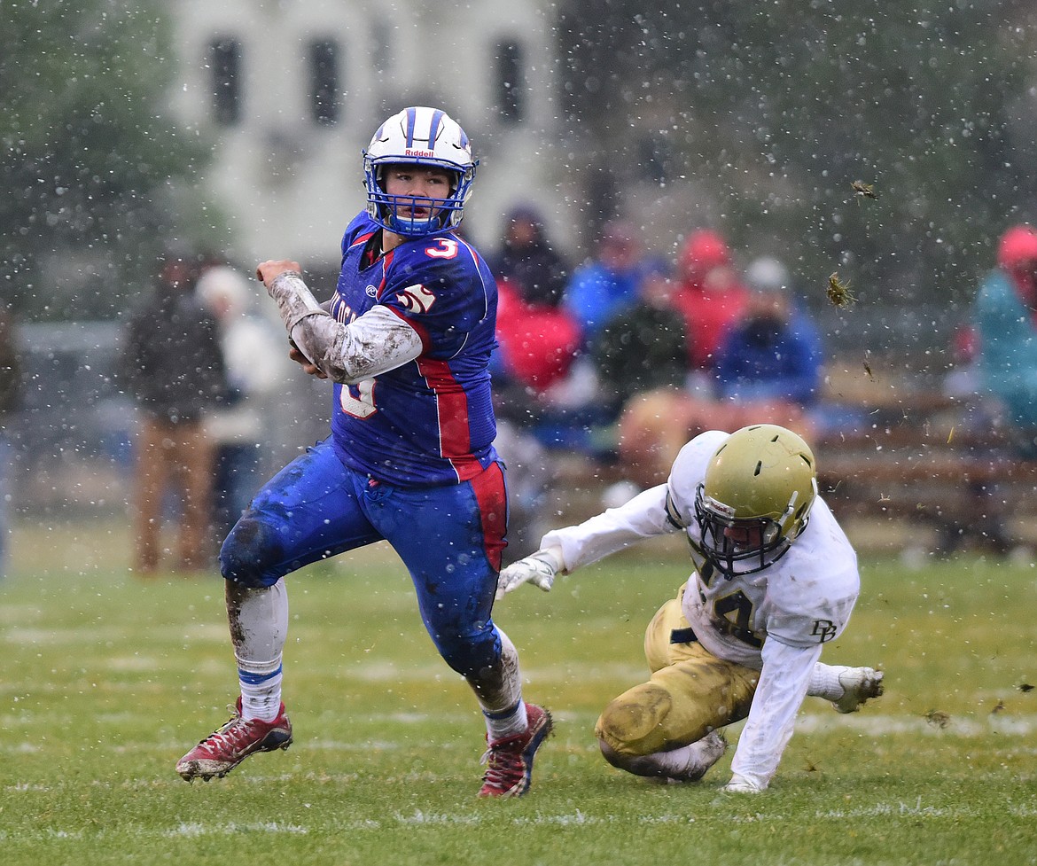 Dakota Bridwell gets by a Dillon defender.