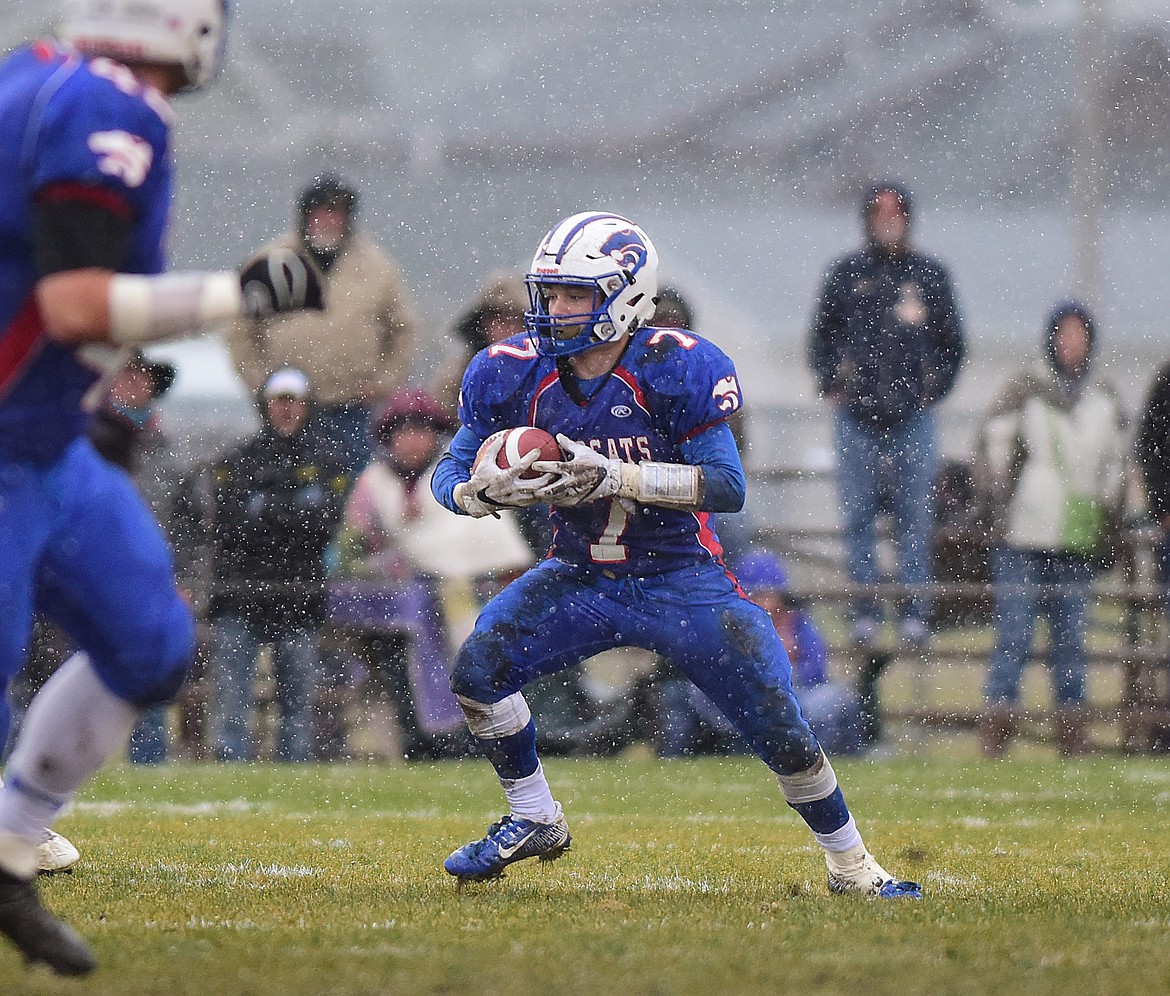 Colton McPhee with an interception in the second half.