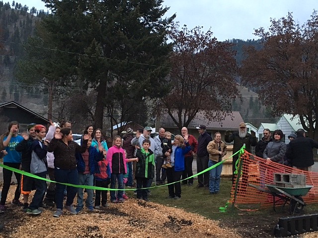 A crowd anxiously awaits the beginning of a dedication ceremony for new playground equipment recently installed at the Eva Horning Park in Superior. (Photo courtesy of Mary Jo Berry)