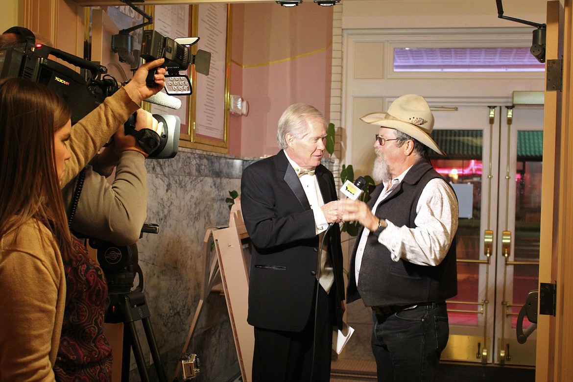 Bruce Anfinson, who wrote &#147;Home is Where Montana Is,&#148; the theme song for &#147;Backroads of Montana&#148; was interviewed by William Marcus during a Nov. 17 taping of the show, (Photo by Kathleen Woodford/Mineral Independent)