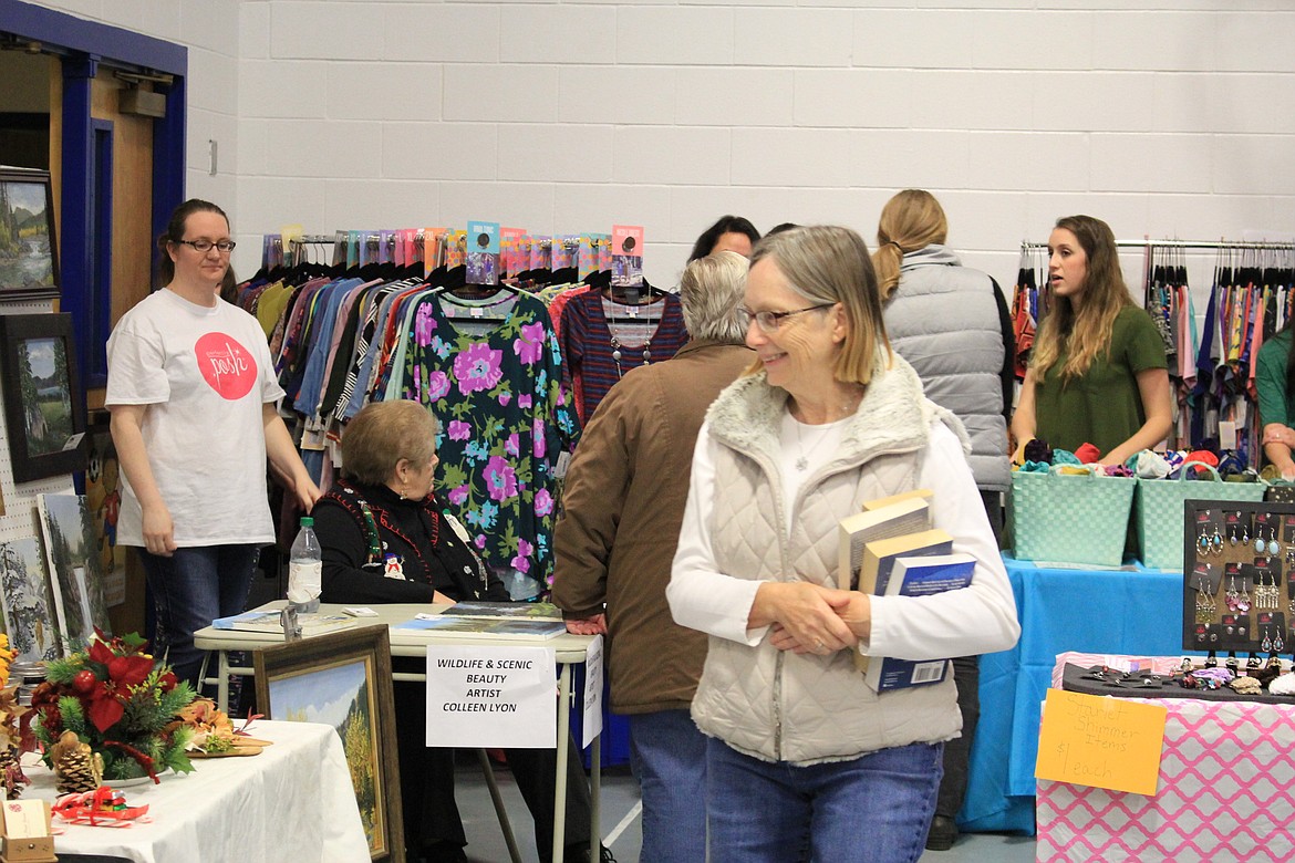 Friends of the Mineral County Library held their annual book sale and craft bazaar at the Superior Elementary gym on Saturday. (Photo by Kathleen Woodford/Mineral Independent)