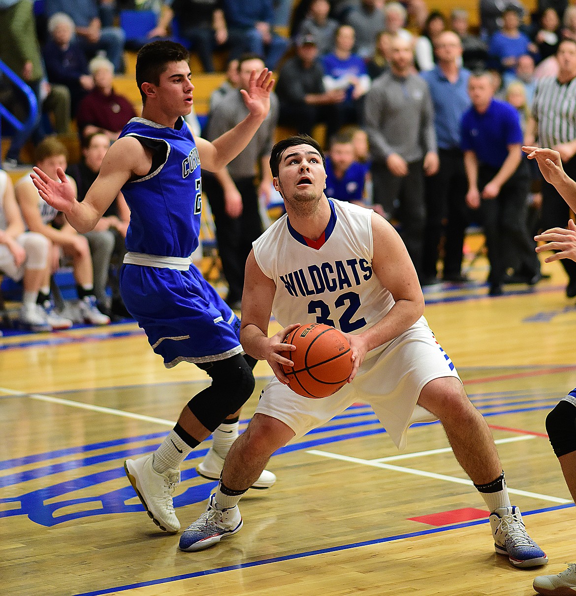 Mason Tucker looks to take a shot against Corvallis.