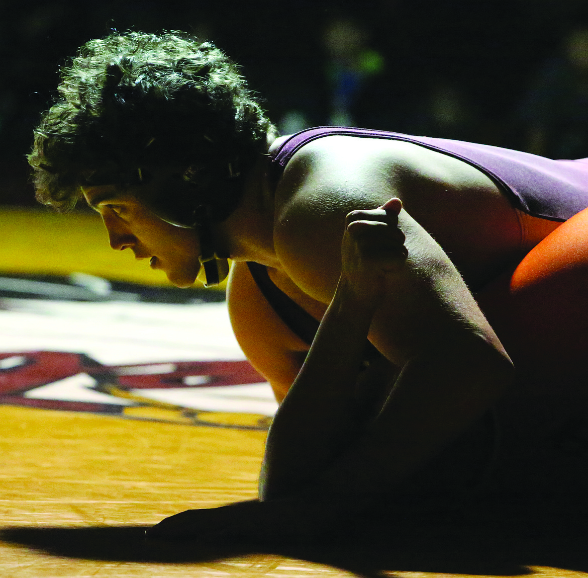 Connor Vanderweyst/Columbia Basin Herald
Moses Lake's Daiman Vasquez gets in position to pin Alejandro Bruno of Davis.