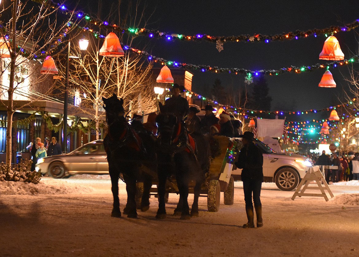 Bar W Guest Ranch gave wagon rides during the Whitefish Christmas Stroll Friday downtown.