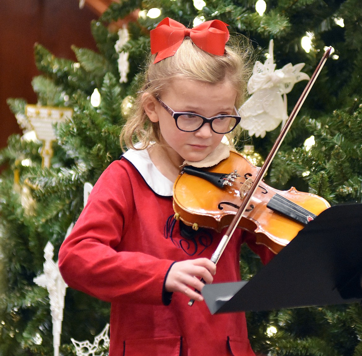 Morgan Pomerantz plays during the North Valley Music School recital Friday evening at First Presbyterian Church.