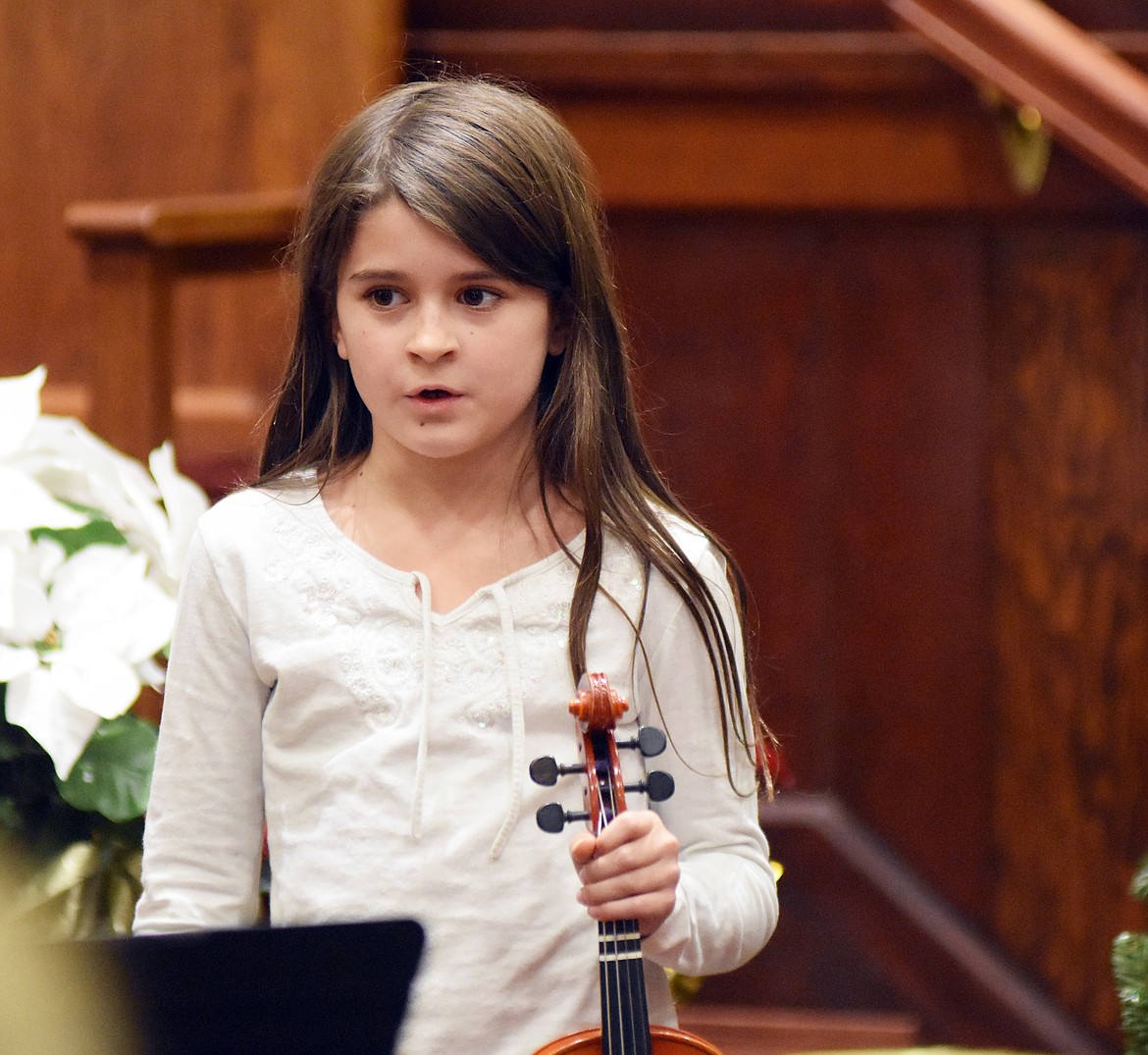 Madeline MacLean sings during the North Valley Music School recital Friday evening at First Presbyterian Church.