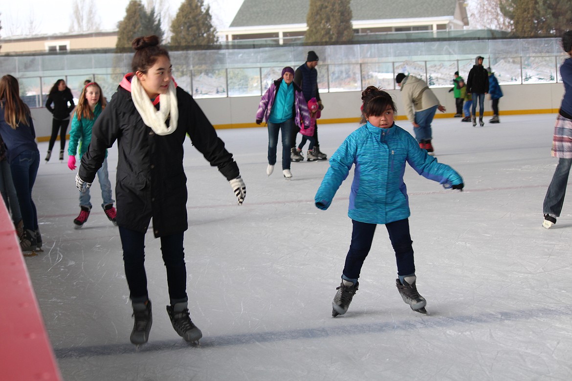 Cheryl Schweizer/Columbia Basin HeraldThe Larson Ice Rink was filled with skaters Monday afternoon. The ice rink is one option for families looking for activities during winter break.