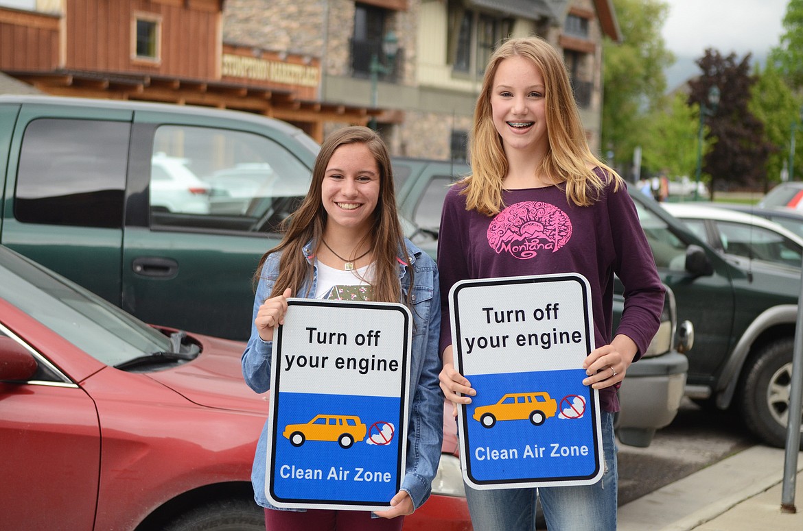 Whitefish Middle School students Jessica Henson and Caroline Dye began an education campaign aimed at the health risks and costs of idling vehicles.