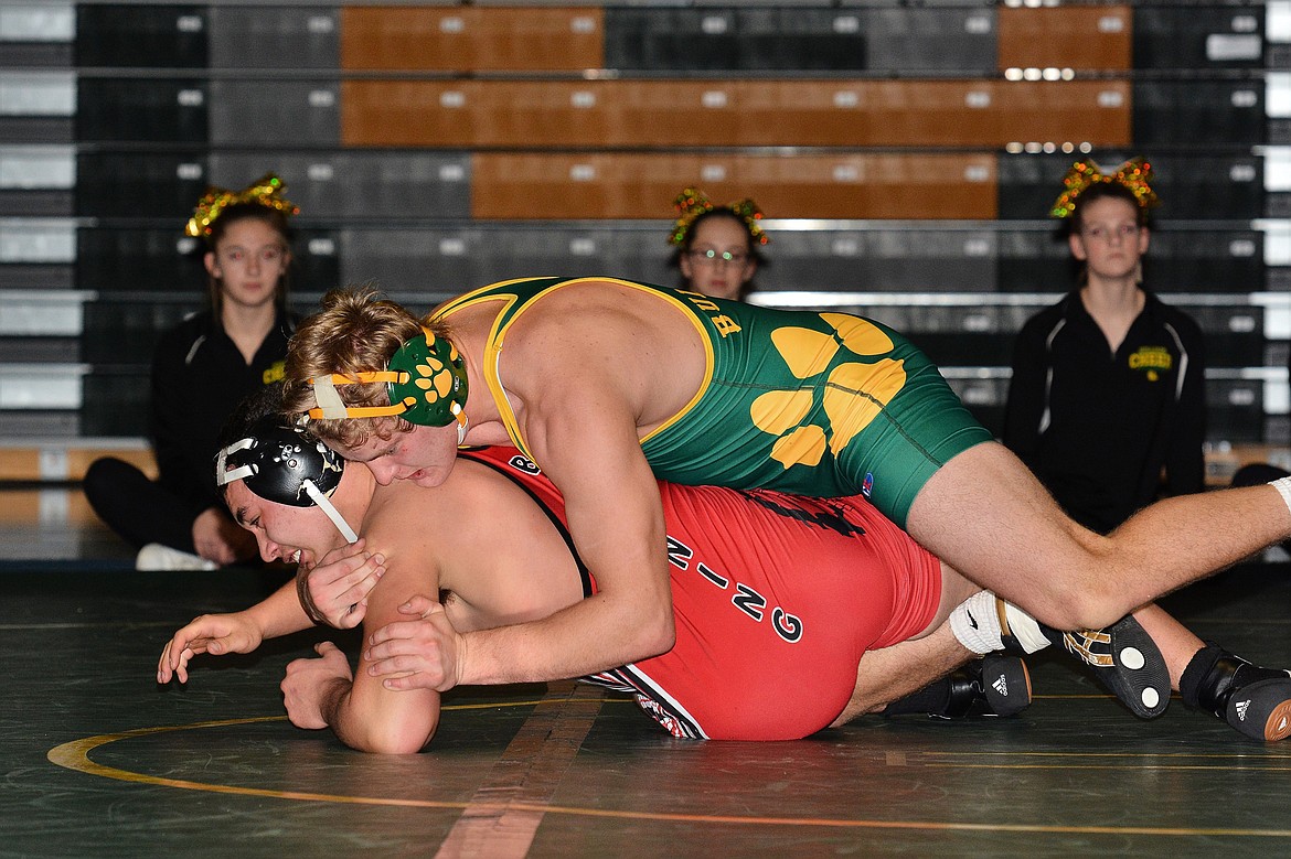 Jeff Doorn photo 
Bulldog Travis Catina earned a win over Browning&#146;s Brett Kipp Thursday at Whitefish.