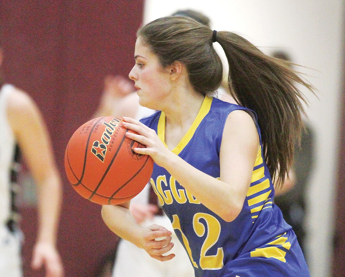 Sophomore Alli Collins on the drive for Libby Tuesday evening vs. Troy. (Paul Sievers/TWN)