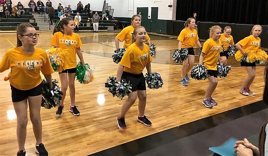 St. Regis teams have a new cheer squad to bring additional spirit to the games under the direction of Tammy Fisher. (Photo courtesy St. Regis Fan Club)