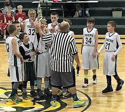 A Junior High District 14C Tournament was held in St. Regis on Dec. 16 and 17. St. Regis Tigers took second place, losing to Arlee in the Championship game. (Photo courtesy St. Regis Fan Club)