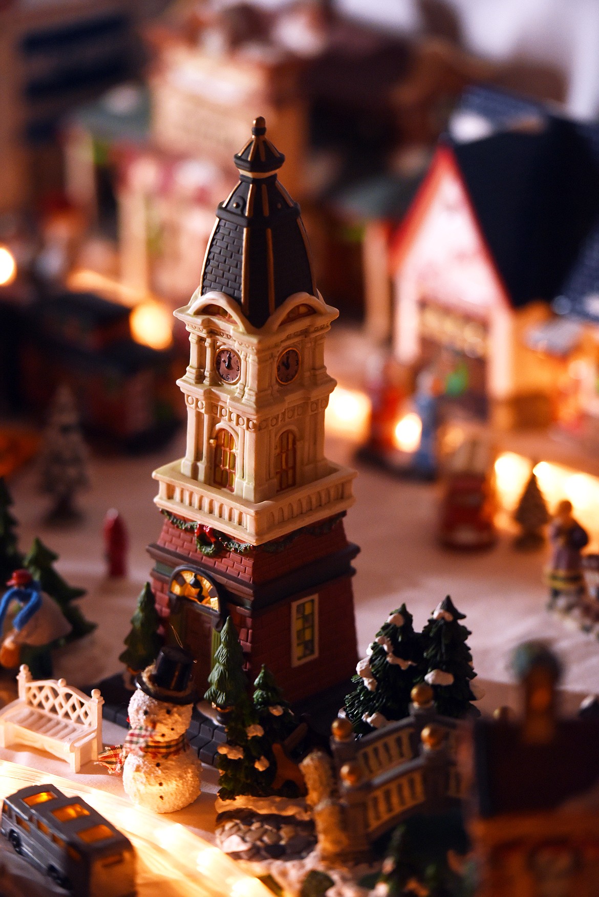 Detail of the Christmas house collection of Connie Blasdel. The collection consists of more than 350 pieces and is so large she only sets it up every few years rather than every year. The collection will be up until at least the end of January.(Brenda Ahearn/Daily Inter Lake)