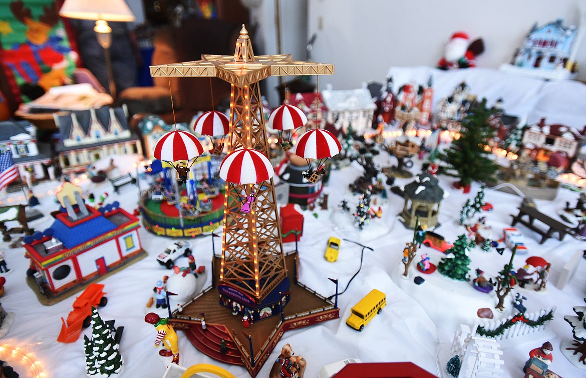 Detail of the Christmas house collection of Connie Blasdel. The collection consists of more than 350 pieces and is so large she only sets it up every few years rather than every year. The collection will be up until at least the end of January.(Brenda Ahearn/Daily Inter Lake)