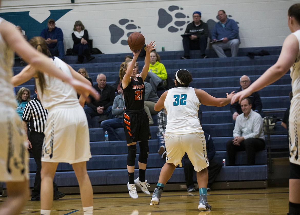 LOREN BENOIT/Press

Tyler McCliment-Call shoots a three during Thursday&#146;s game at Lake City High School.