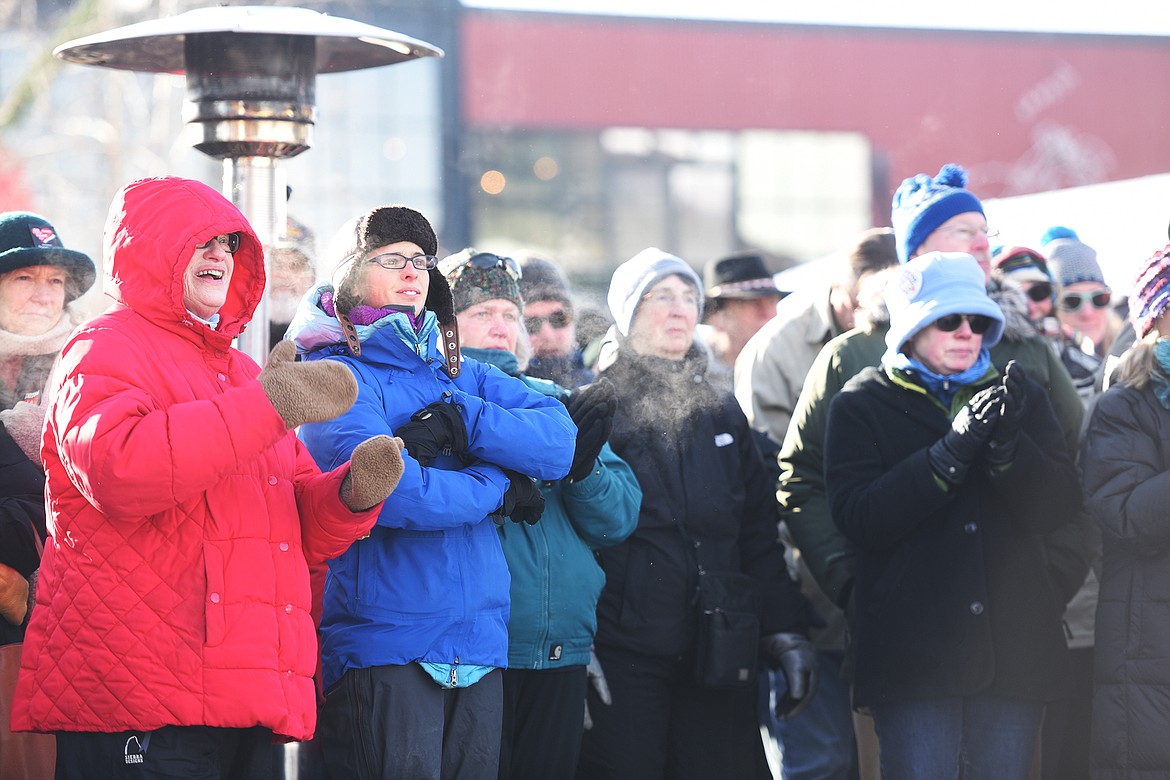 A crowd of hundreds gathered in downtown Whitefish for the Love Not Hate event in downtown Whitefish on Saturday, January 7.(Brenda Ahearn/Daily Inter Lake)