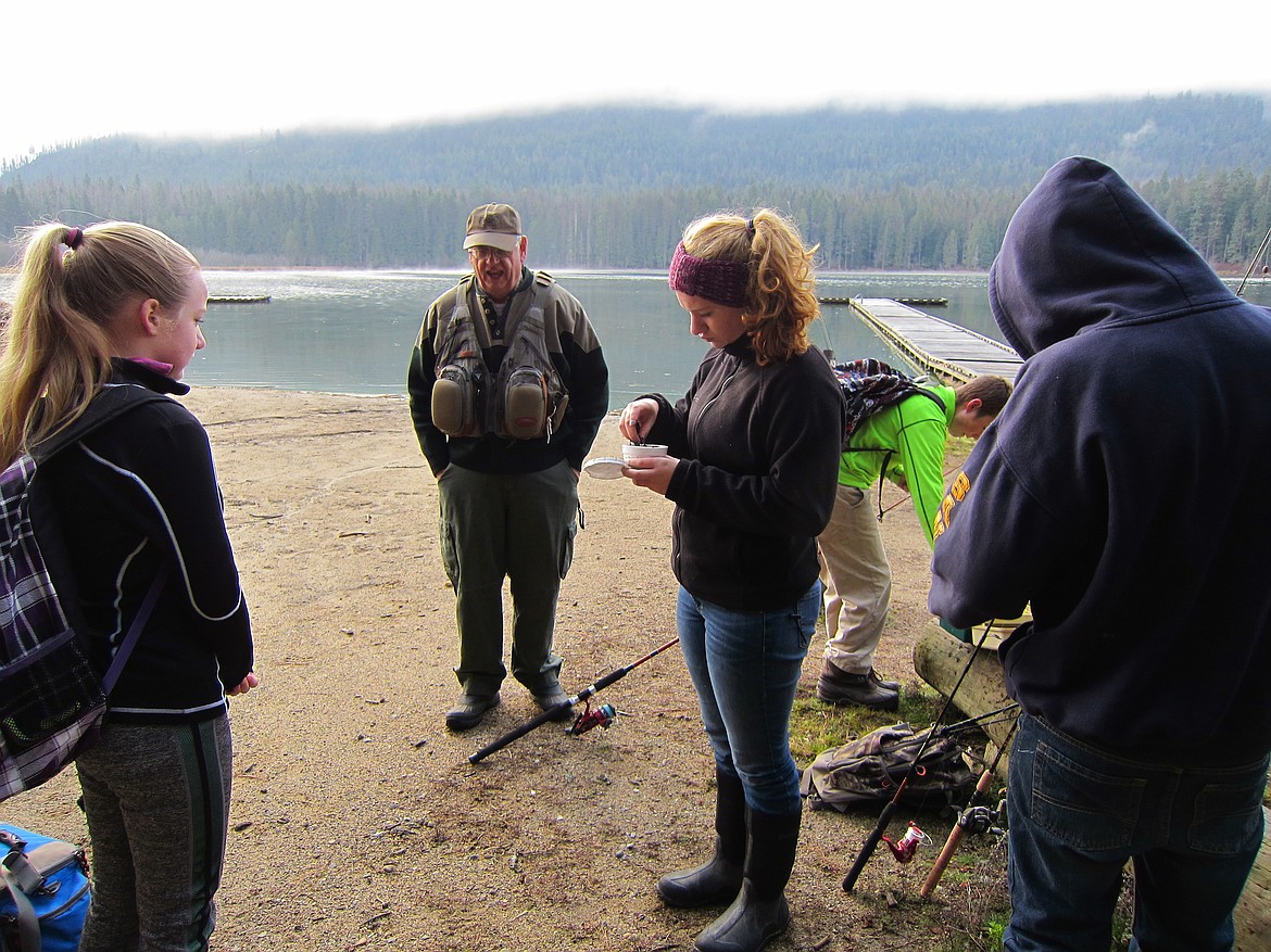 (Courtesy photo)
Volunteer Bill Love Jr. talks to CFHS students about Idaho fishing regulations.