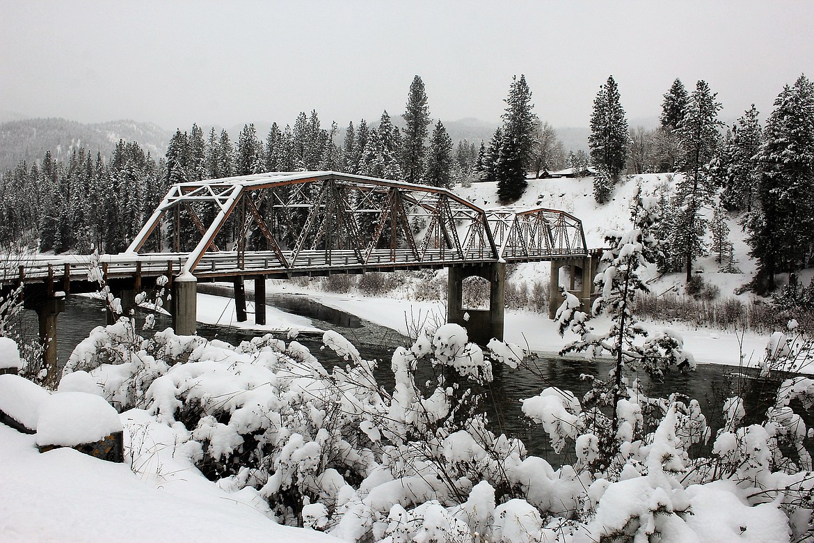 The bridge at Tarkio was blanketed with fresh snow due to an epic storm over Christmas.