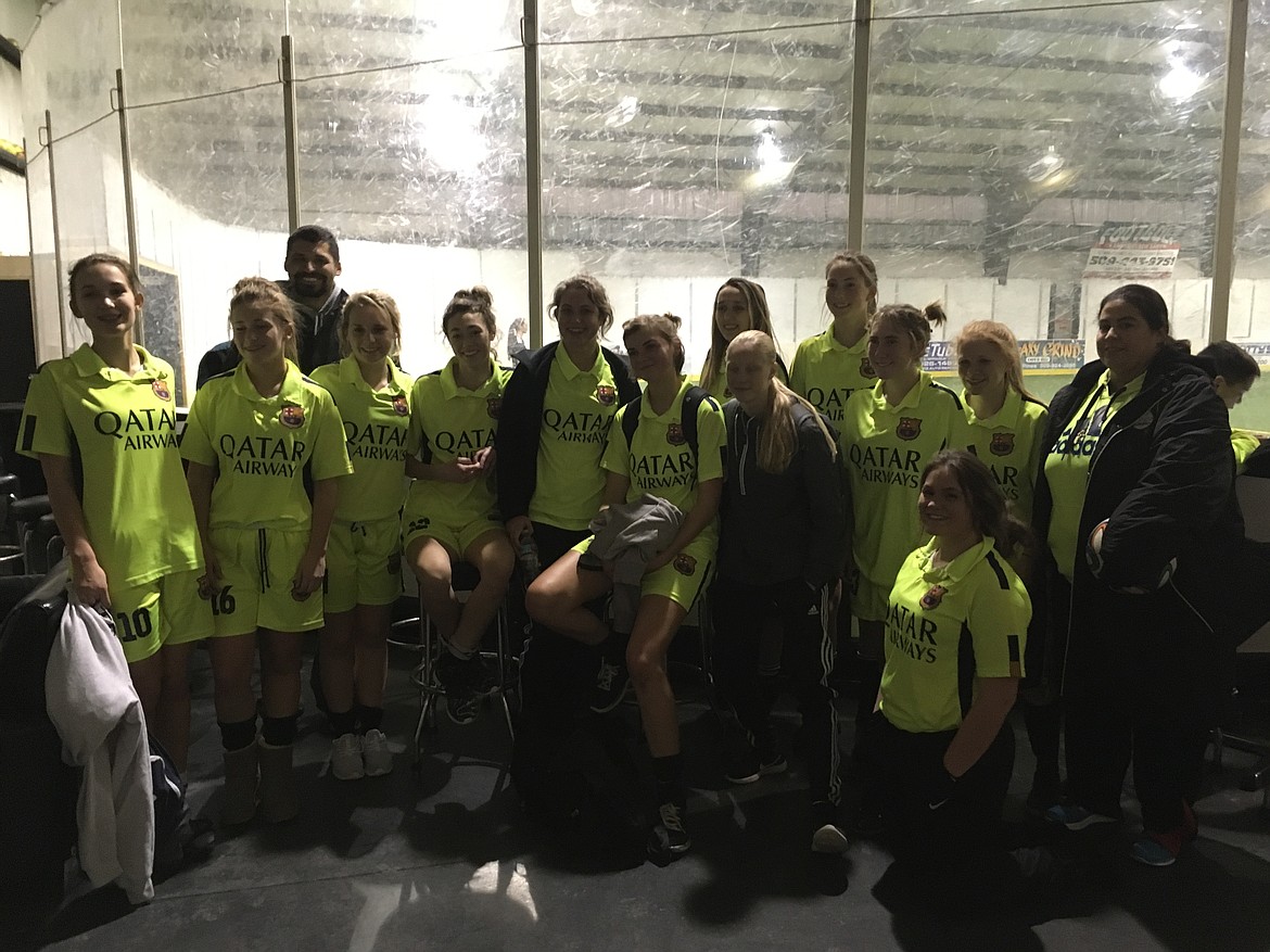 Courtesy photo
The North Idaho Inferno girls recently finished their first Indoor Soccer League at Spokane Soccer Center, going 7-0-1 with 44 goals for and 11 goals against. From left are Cali Shipman, Sammi Penick, Junior Briseno, Lauren Hoffeld, Bethany Gilmor, Sarah Smith, Georgie Simpson, Mackenzie Wells, Carly Schacher, Katelyn Jesienouski, Bella Rebay, Alexis Black and Vi Teeters. Not pictured are Ruben and Maria Briseno.