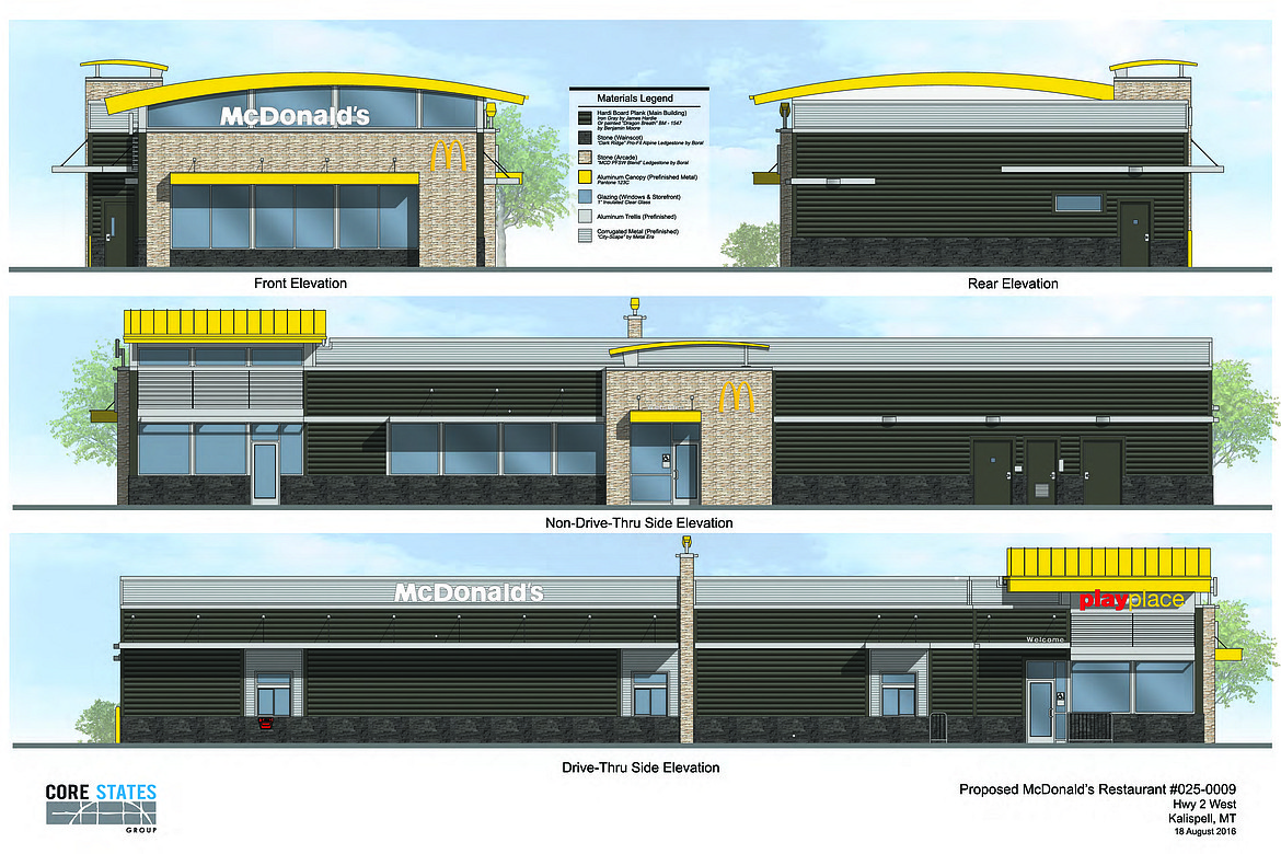 Artist&#146;s rendering of the new exterior design for the U.S. 2 McDonald&#146;s. The new restaurant, to be built where the original McDonald&#146;s is located on U.S. 2 West in Kalispell, will feature self-ordering kiosks and other cutting-edge technology.