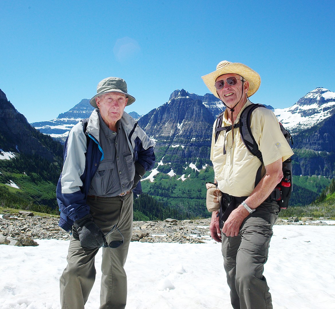 Ivan O&#146;Neil, right, and longtime hiking partner Walter Bahr on the Highline Trail in 2010.