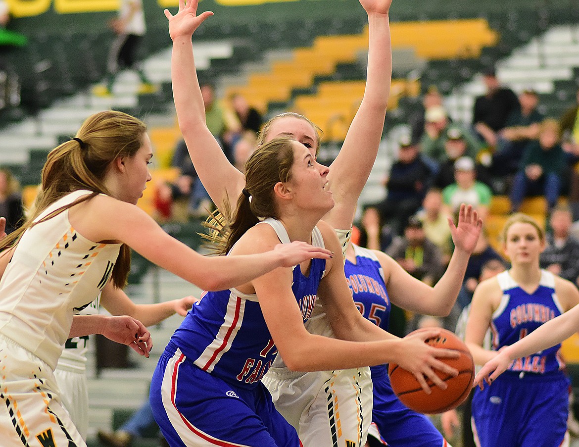 Hannah Gedlaman looks to take a shot against Whitefish.