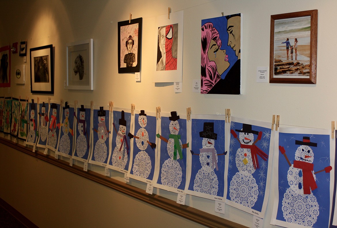 A SECTION of the Clark Fork Valley Hospital wall displaying student art. (Douglas Wilks photos/Clark Fork Valley Press)