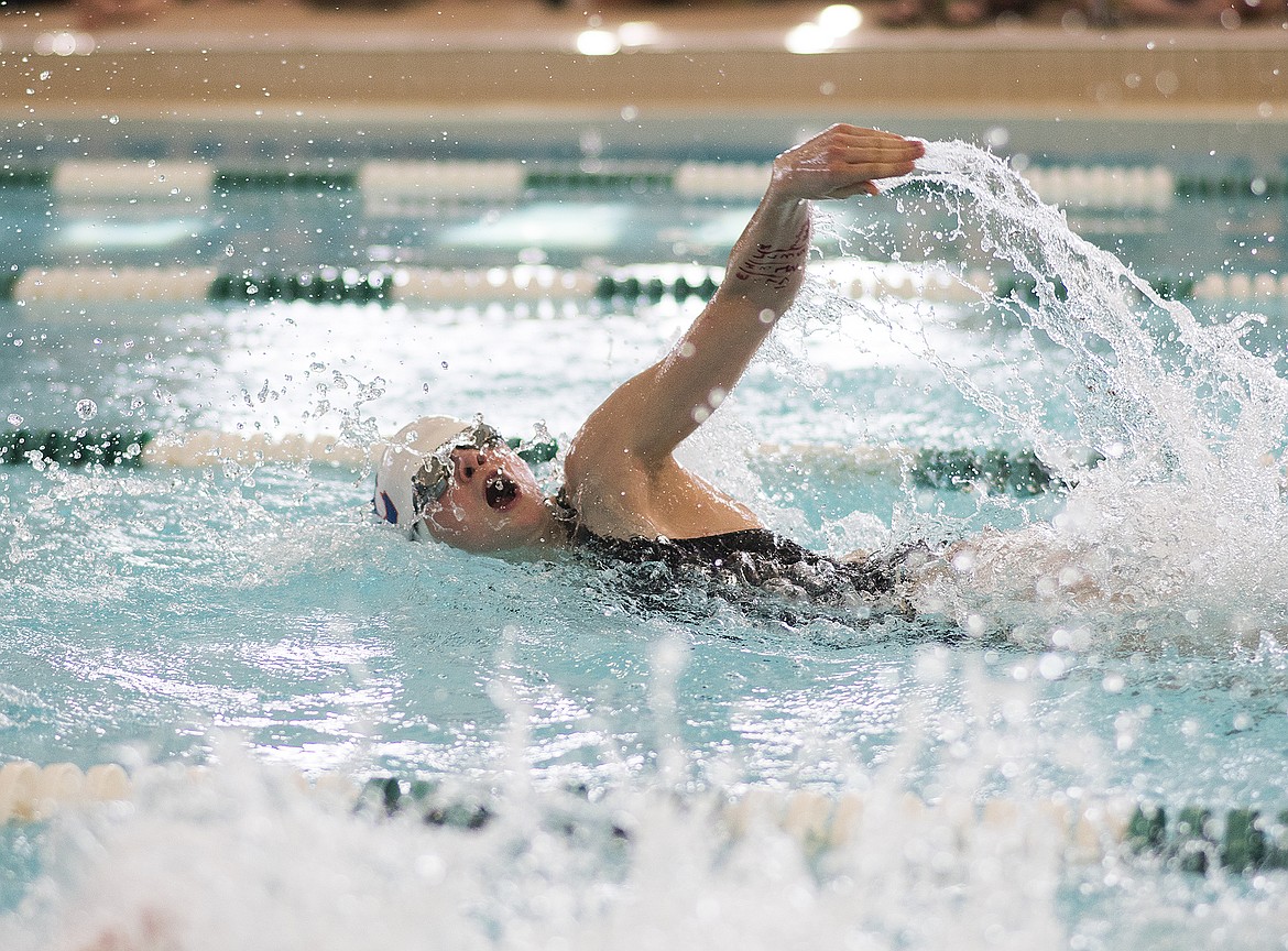 Kailey Schrader competes in the 50 yard freestyle.