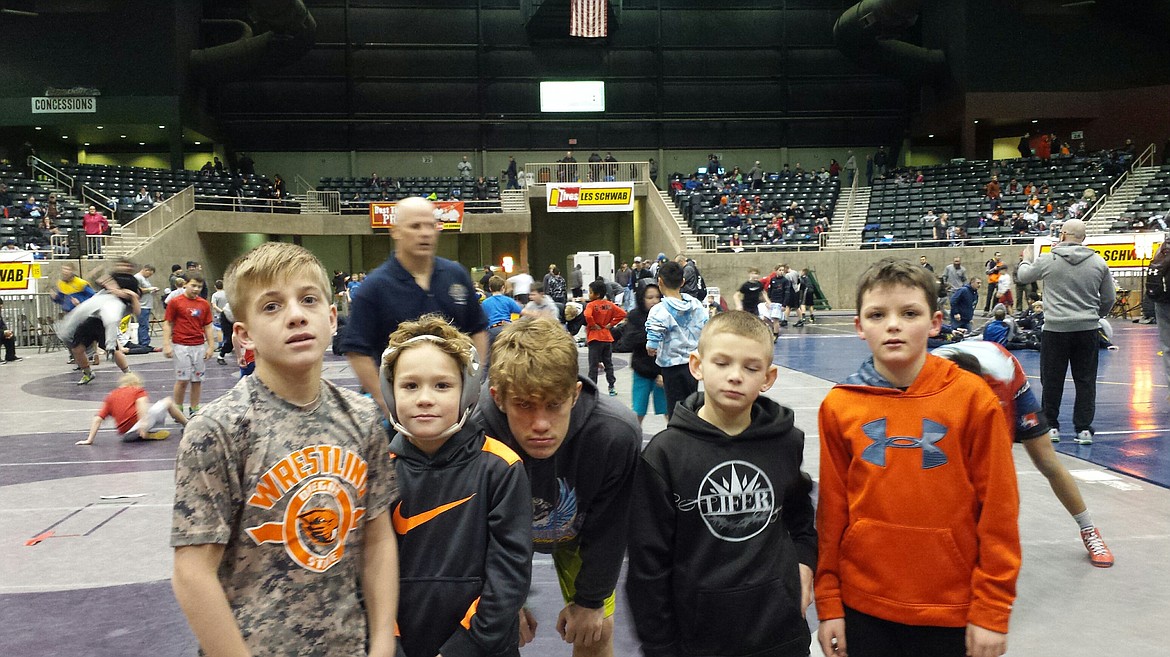 Courtesy photo
Team Real Life members traveled to Redmond, Ore., last weekend along with nearly 650 other wrestlers who qualified for the 2017 Oregon Classic. To qualify the wrestlers had to place in the top three at one of the qualifying events the week prior. Team Real Life had two champions, Rider Seguine in the 65-pound Intermediate class and Connor Larsen in the 160-pound Schoolboy class. Pictured from left are Roddy Romero, Will Rossi, Connor Larsen, Rider Seguine and Will Jackson.