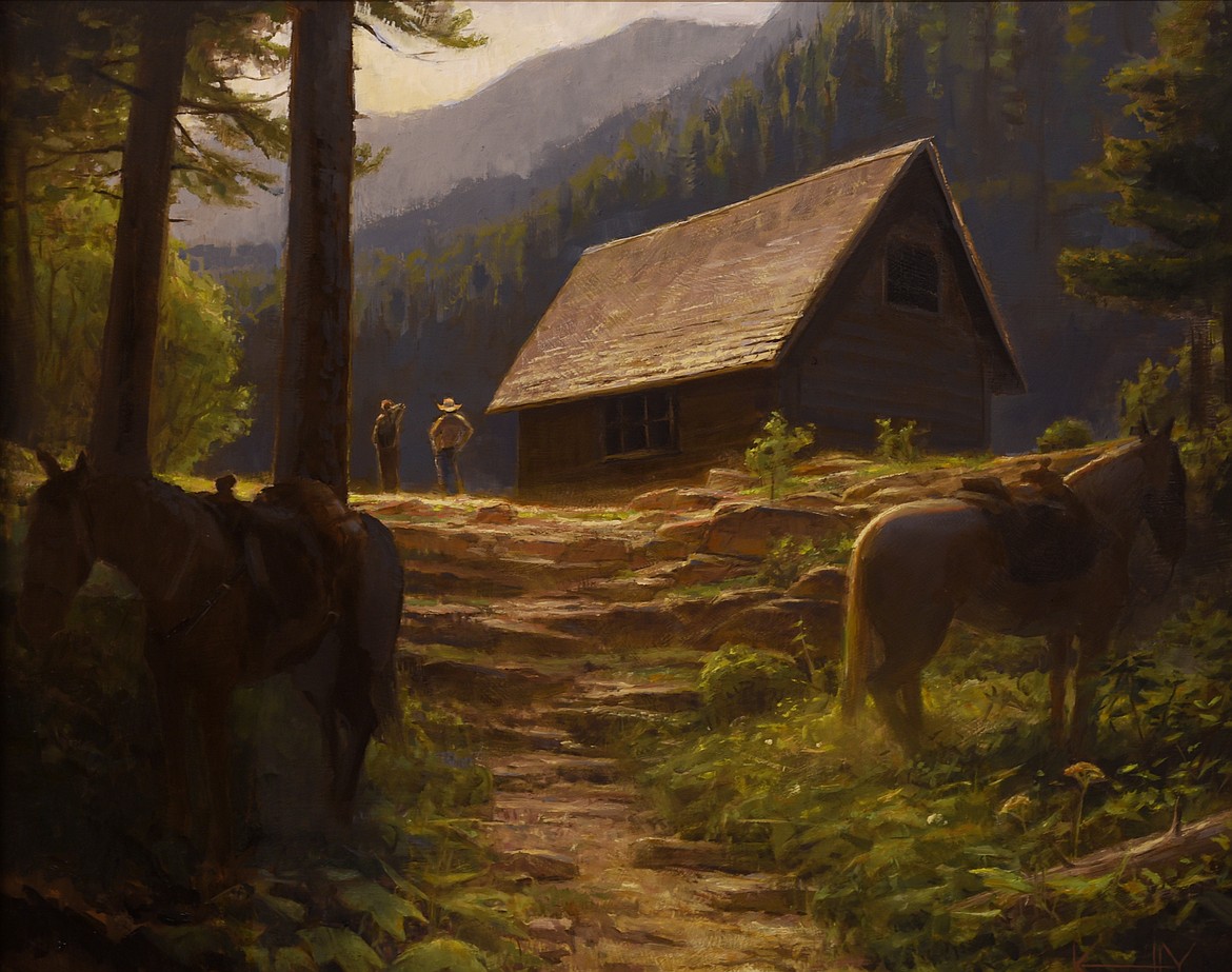 AN OIL painting done by Ken Yarus, based off a sketch he made during 10 days in the Bob Marshall Wilderness. (Brenda Ahearn/This Week in the Flathead)