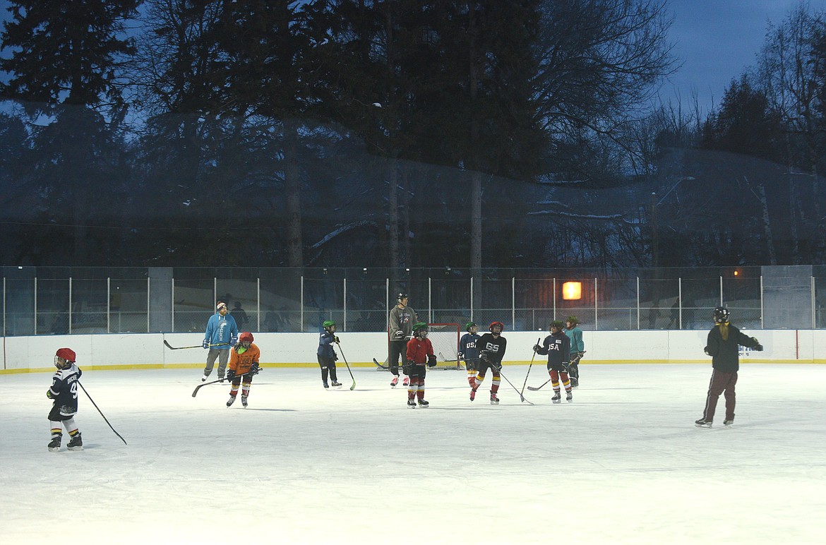 The Flathead Flames age 9-10 team practice at Woodland Ice Center.