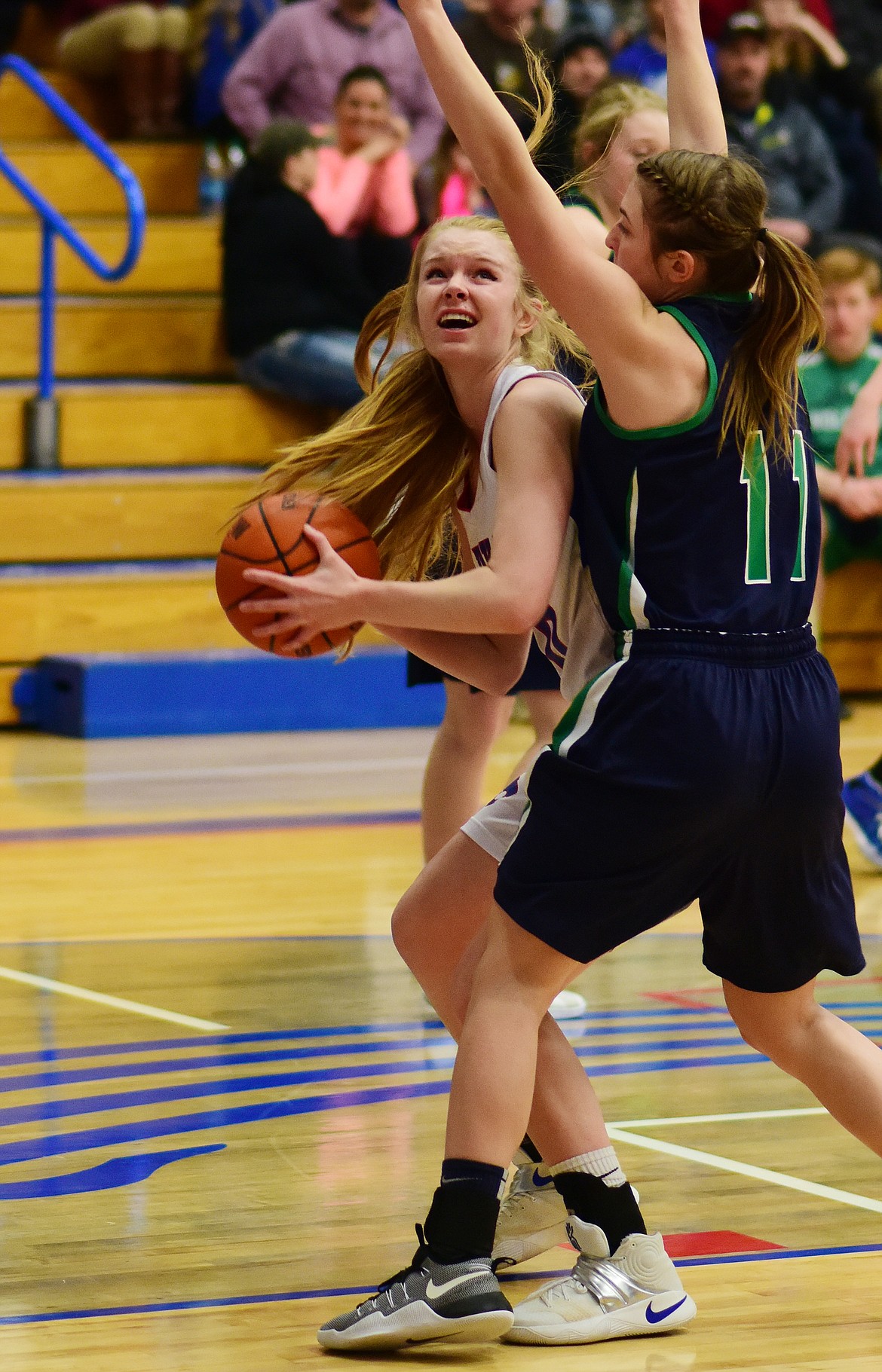 Cydney Finberg looks to take a shot against Glacier.