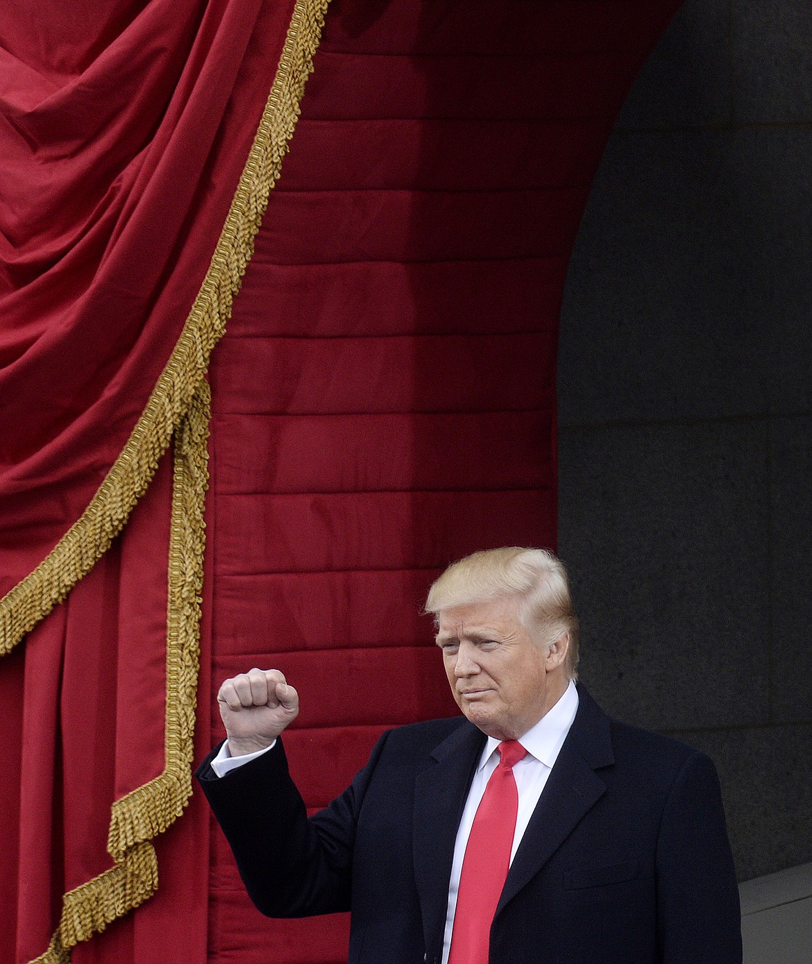 President Donald Trump waves during the 58th Presidential Inauguration on Jan. 20, 2017 in Washington, D.C. (Olivier Douliery/Abaca Press/TNS)