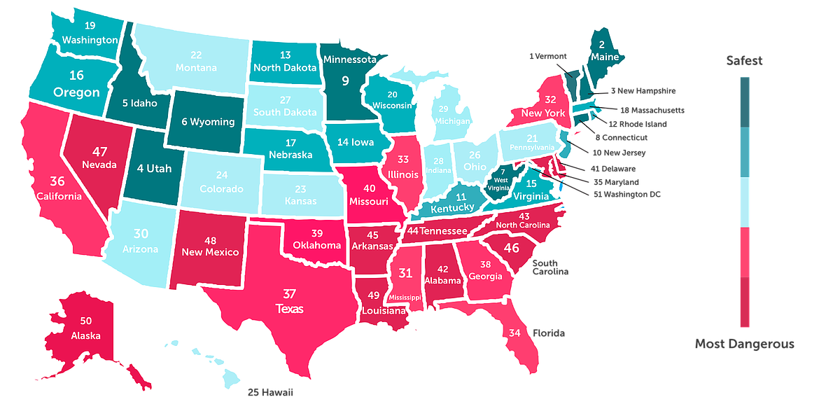 Courtesy illustration
Idaho is No. 5 on SafeWise and HighSpeedInternet.com&#146;s list of safest states for online dating. Washington came in at 19 and Montana at 22. See the full report at www.highspeedinternet.com/resources/safest-states-online-dating.