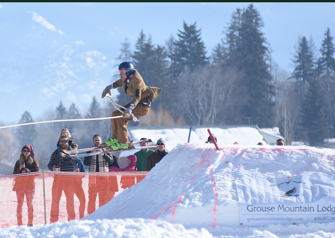 Matt Hensley hits the second jump during his run in the novice division race on Sunday.