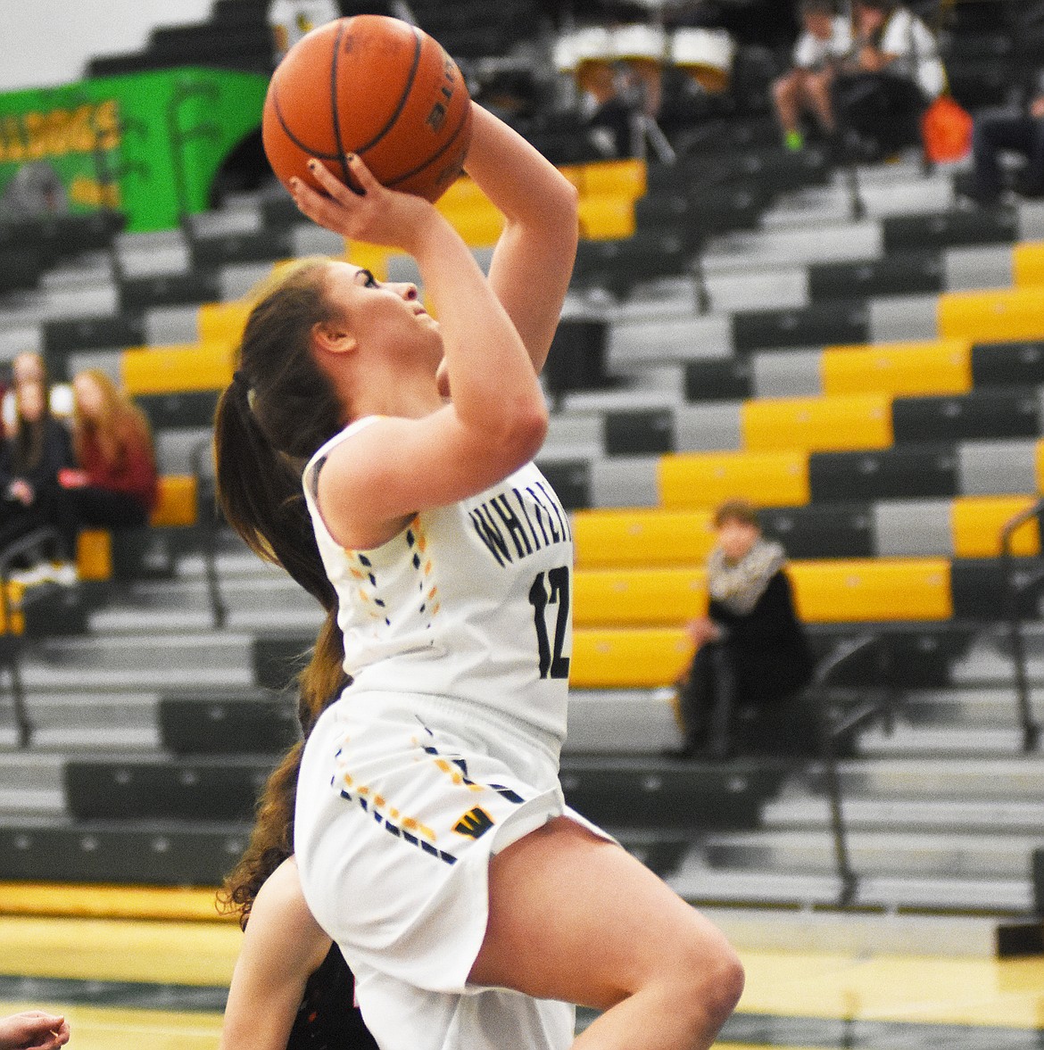 Libby Nagler rises for a layup during Saturday's loss to Frenchtown.