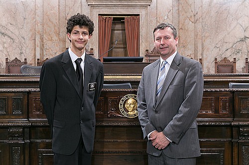 Matt Manweller/courtesy photo
13th Legislative District Rep. Matt Manweller, R-Ellensburg, and page program participant Joshua Cooper.