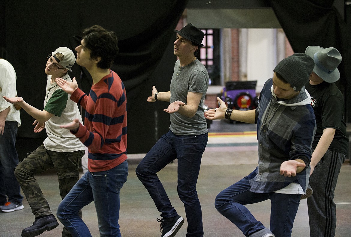 LOREN BENOIT/Press
Actors practice choreography during dress rehearsal for &#147;Catch Me If You Can&#148; Wednesday night at Silver Lake Mall.